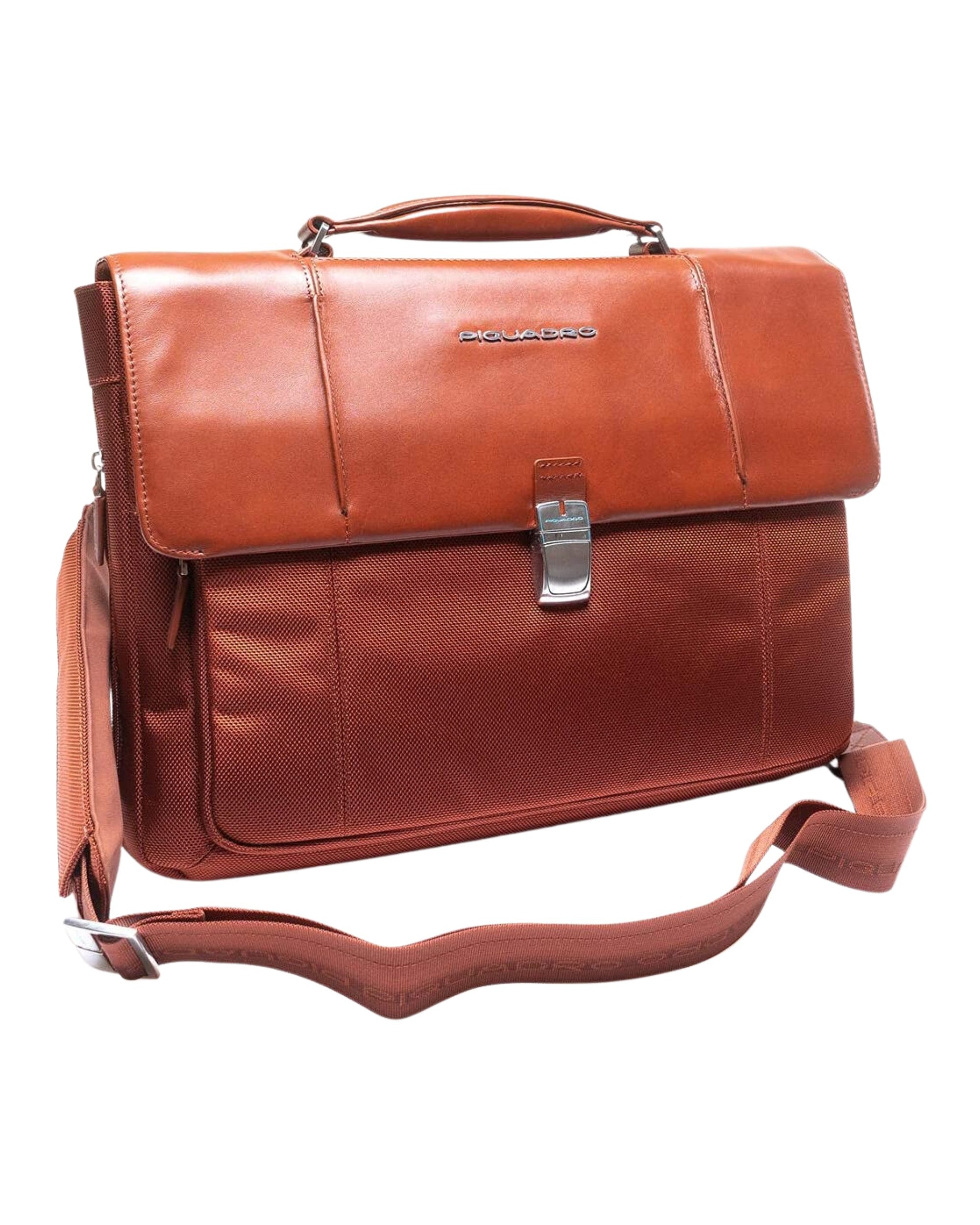 Piquadro Porta Documenti 24ore Con Patta E Tracolla Arancione Uomo