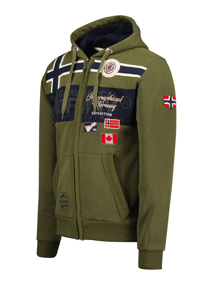 Geographical Norway Cotton Blend Outdoor Hood Green Men 2