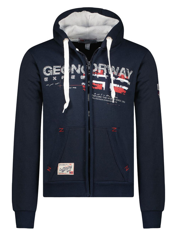 Geographical Norway Cappuccio Full Zip Blu Uomo