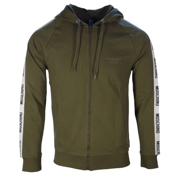 Moschino Underbear Felpa Full Zip Banda Cotone Verde 1