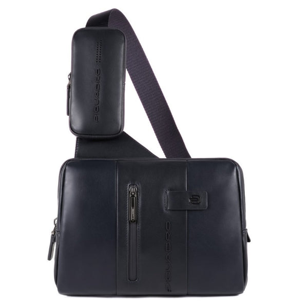 Piquadro Monospalla Porta Ipad Con Passante Auricolari Borsa Blu Uomo