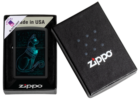 Zippo Antivento Ricaricabile Made In Usa Luminoso Nero Unisex