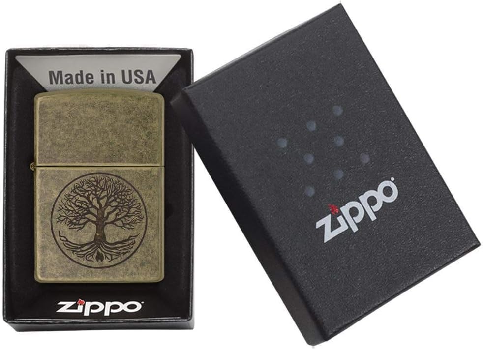 Zippo Windproof Refillable Made In Usa Tree Of Life Gold Unisex