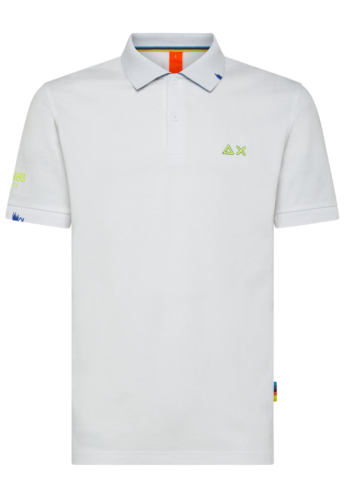 Sun68 Polo Logo Beach El in White Cotton 1