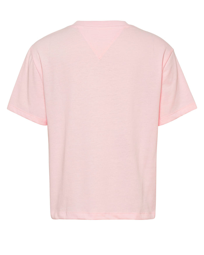 Tommy Jeans T-Shirt Badge Tee Cotone Rosa 2