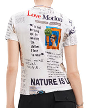 Desigual Woman Knit Tshirt "newspaper" White Woman