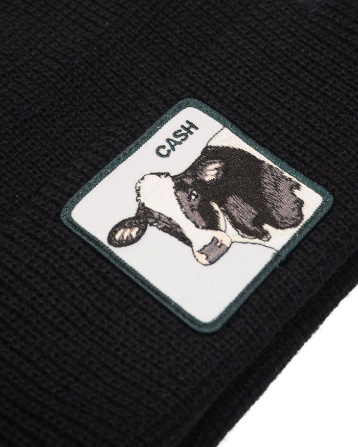 Goorin Bros. Beanie Hat Cap With Front Patch And Side Logo Black Unisex 2