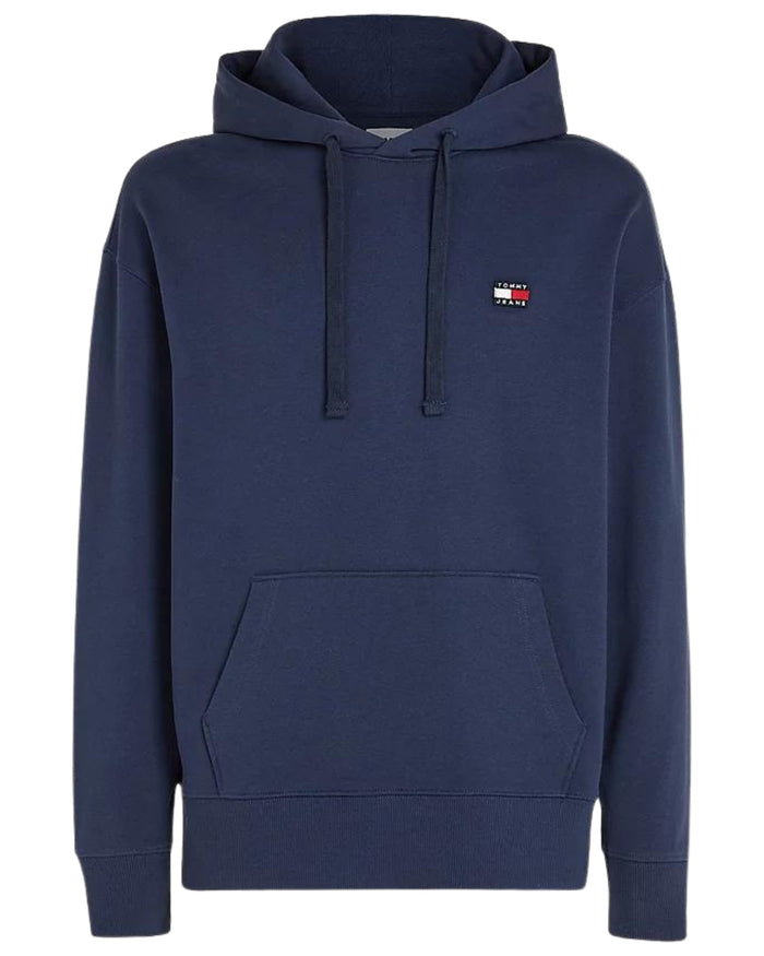 Tommy Jeans Relaxed Fit Hoodie with Blue Badge in Cotton 1