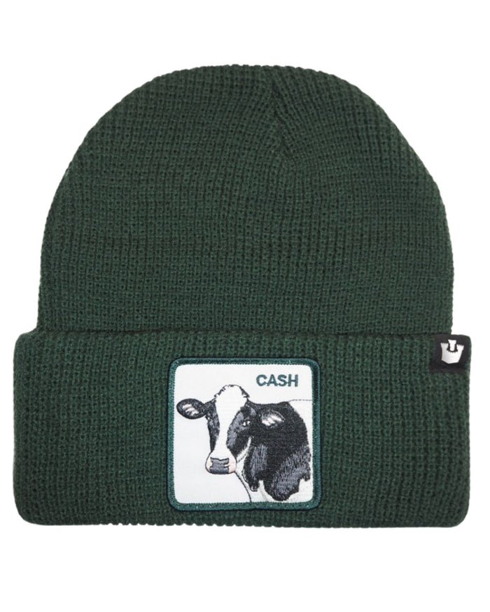 Goorin Bros. Beanie Hat Cap With Front Patch And Side Logo Green Unisex 1