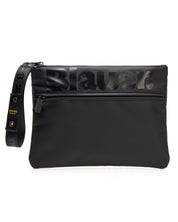 Blauer Borsa clutch borsetta polso mano pochette Strip Nero