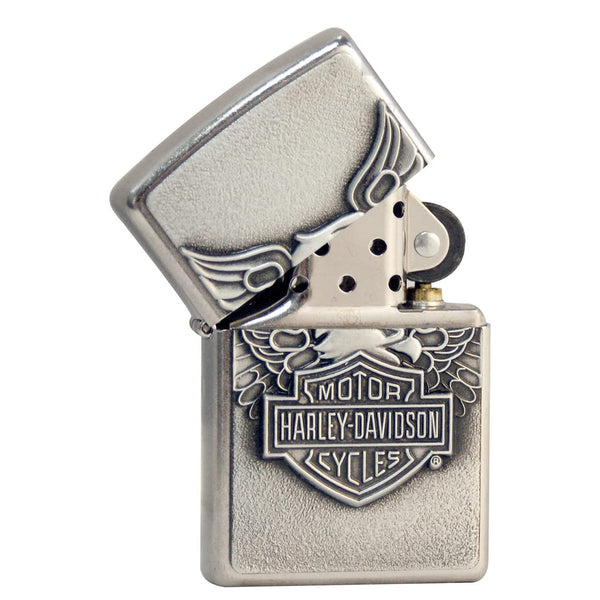 Zippo Hd Iron Eagle Harley Devidson Plaque Grey Unisex-2