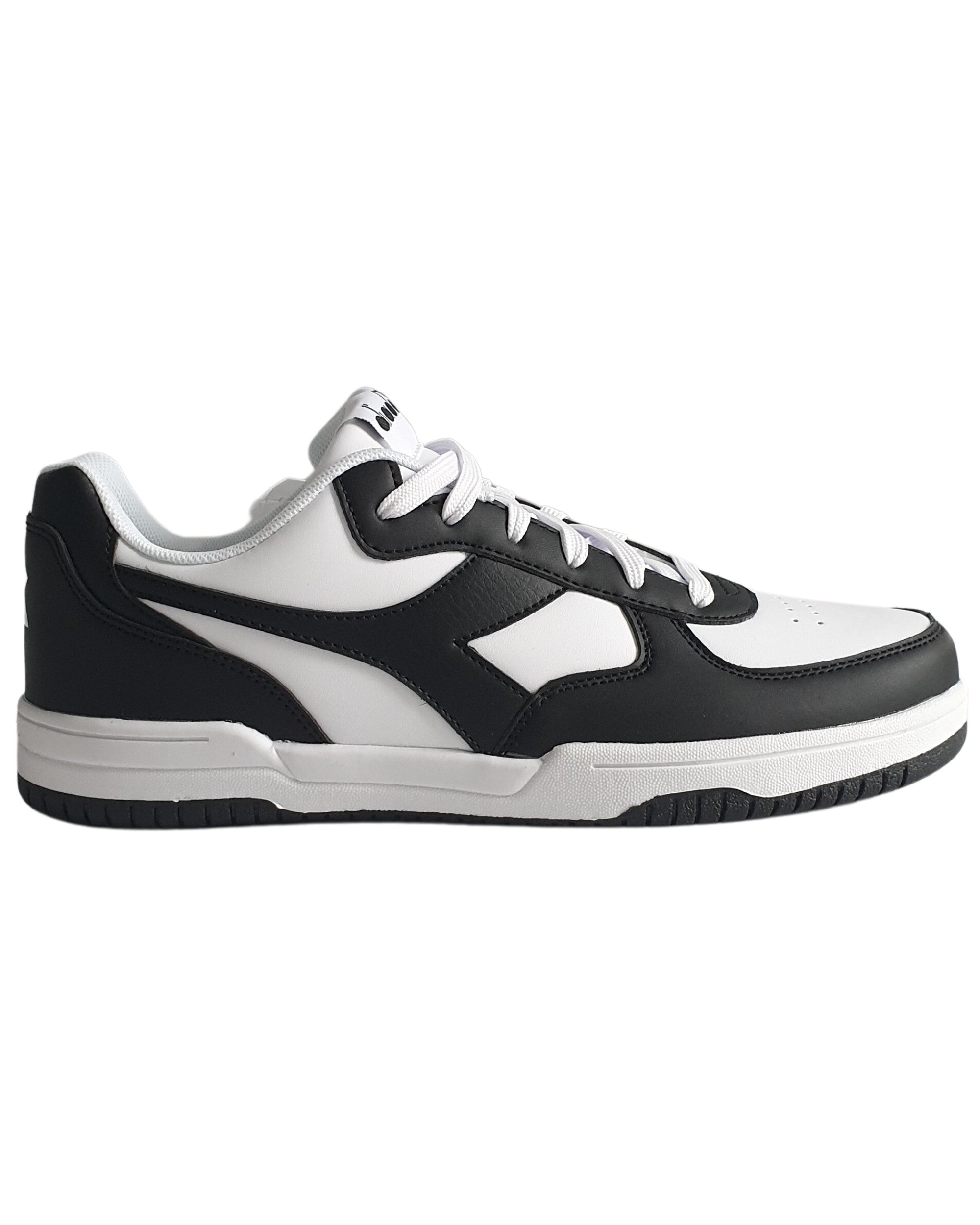 Diadora Sneakers Raptor Low in Pelle Sintetica Bianco-Nero