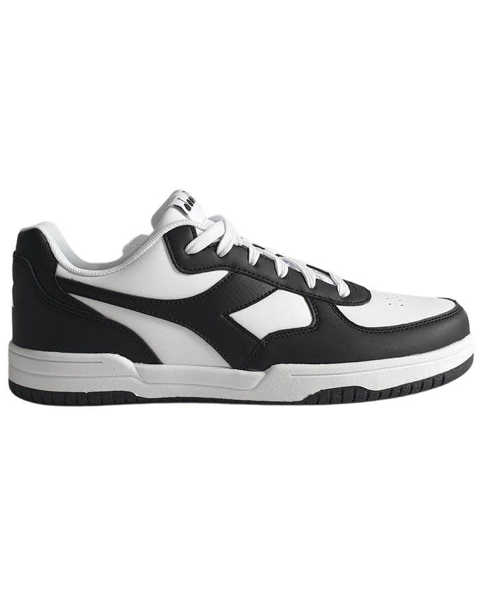 Diadora Raptor Low Sneakers in Synthetic Leather White-Black 1