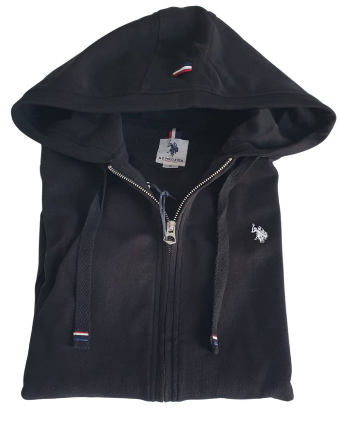 U.s. Polo Assn. Full Zip Con Cappuccio Nero Uomo 1