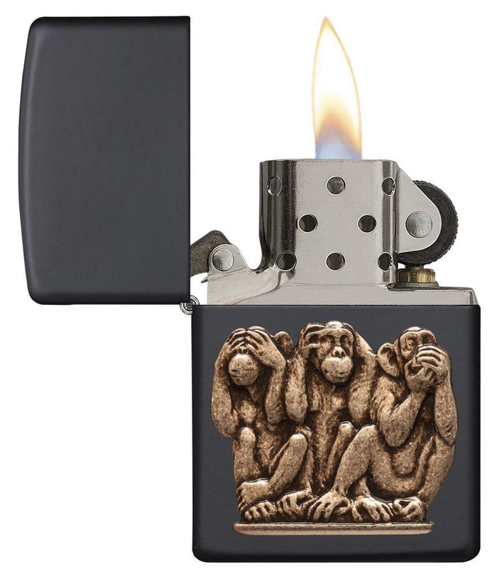 Zippo Scimmie Nero Unisex 3