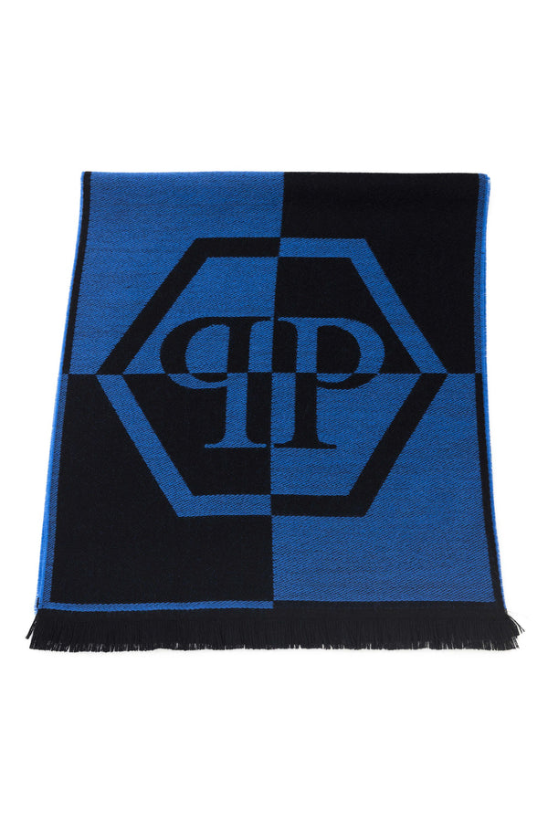 Philipp Plein Stole Logo 180x40 cm Blue-2