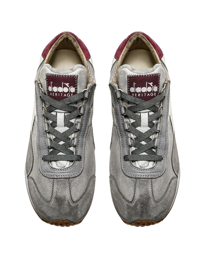 Diadora Heritage Sneakers Equipe H Dirty Stone Wash Evo Pelle Bovina Grigio 4
