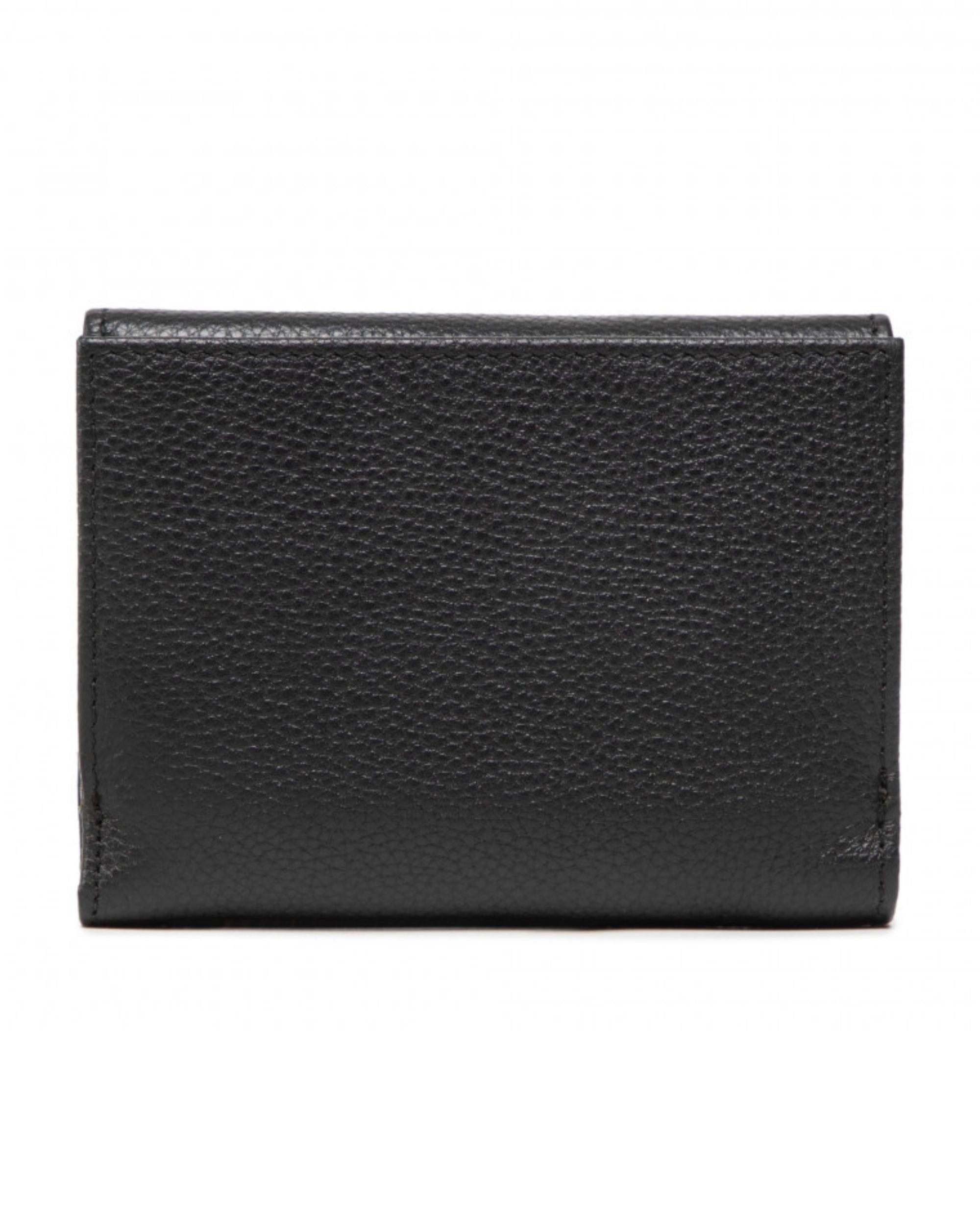 Patrizia Pepe Wallet External Zip with Flap Black Leather 