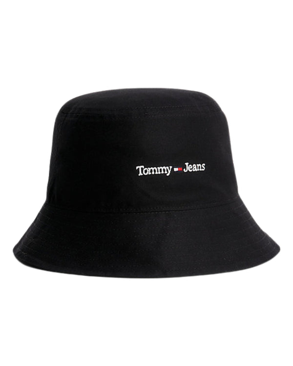 Tommy Jeans Cappello a Secchiello TJW Sport Cotone Nero