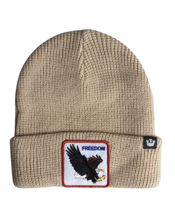 Goorin Bros. Beanie Hat Cap With Front Patch And Side Logo White Unisex