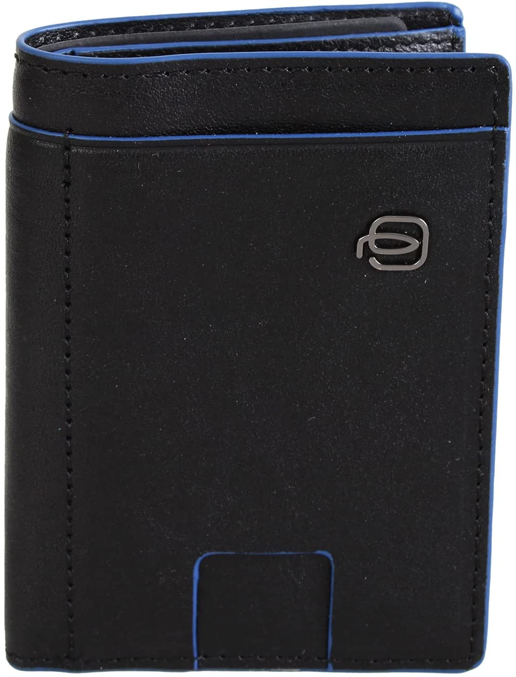 Piquadro Blue Square Black Men's Card Holder Banknotes