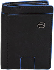Piquadro Blue Square Black Men's Card Holder Banknotes