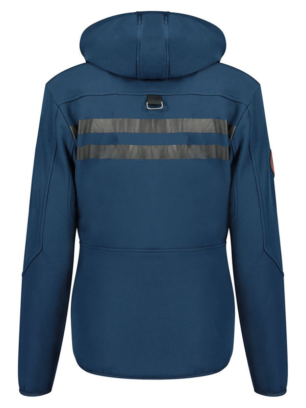 Geographical Norway Hooded Full Zip Windproof Softshell Outdoor Jacket Blue Women-2