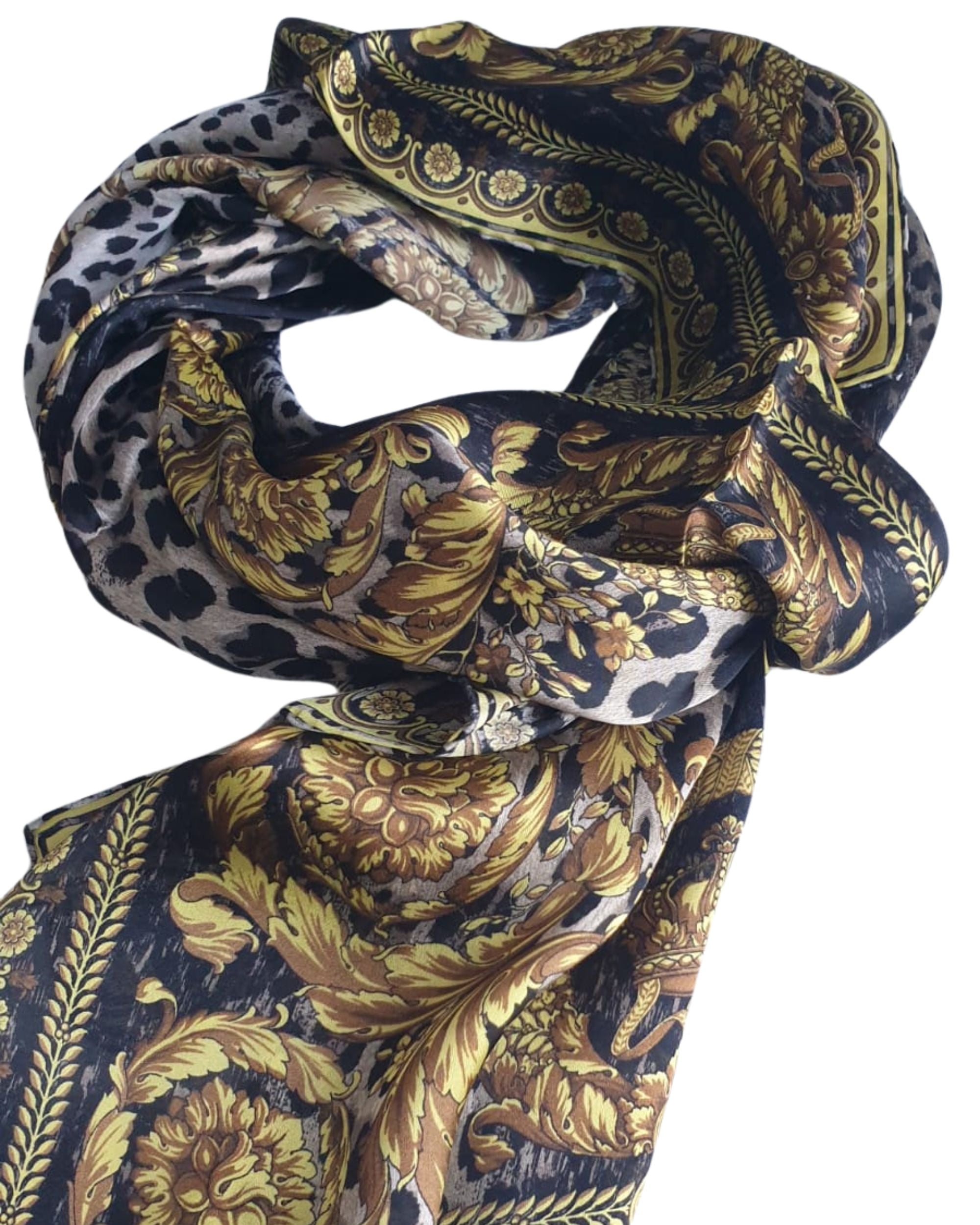 Versace Foulard Stola Pashmina Seta Nero