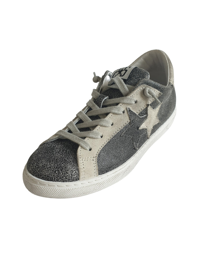 2star Sneaker Low Effetto Crackle Grigio Uomo 2