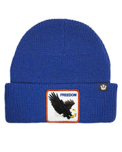Goorin Bros. Cappello Beanie Hat Cuffia Con Patch Frontale E Logo Su Lato Blu Unisex