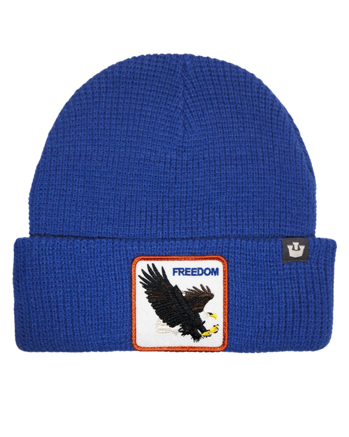 Goorin Bros. Beanie Hat Cap With Front Patch And Side Logo Blue Unisex 1