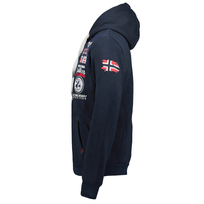 Geographical Norway Men's Long Sleeve Hooded Blue 3