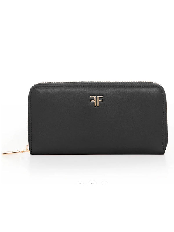 Fracomina Zip Around Wallet Black Nero Donna