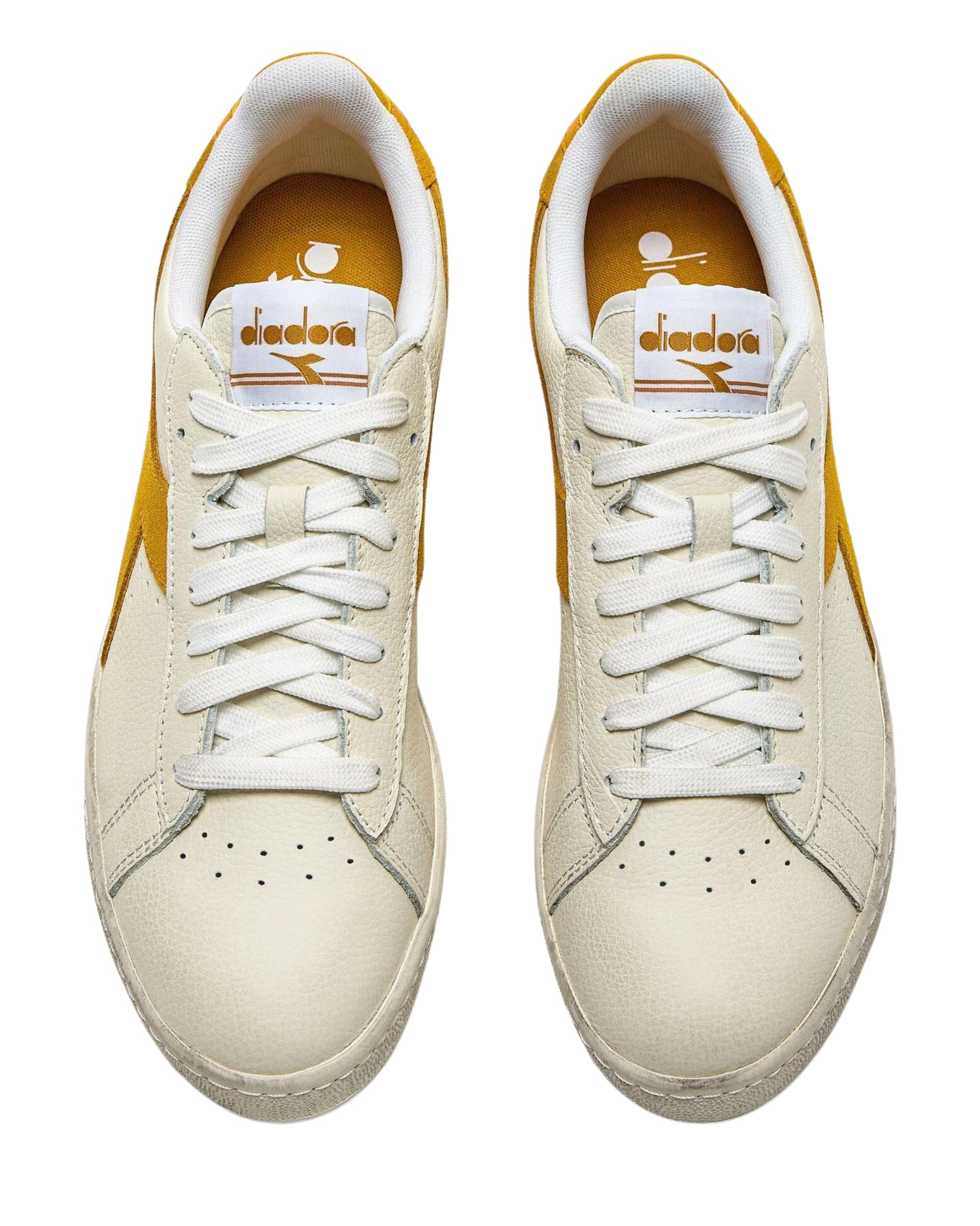 Diadora Game Sneakers Leather with Used Effect Yellow