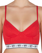 Chiara Ferragni Corpetto Bralette Cotone Rosso