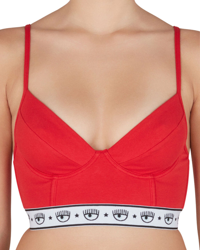 Chiara Ferragni Corpetto Bralette Cotone Rosso 4