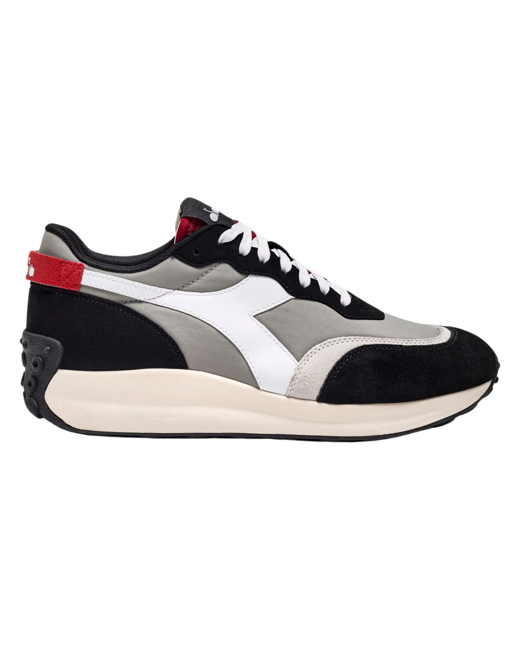 Diadora Sneakers Race Nyl Pelle Stonewashed Used Nero