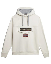 Napapijri Felpa Burgee con Cappuccio e Logo Bandiera Bianco