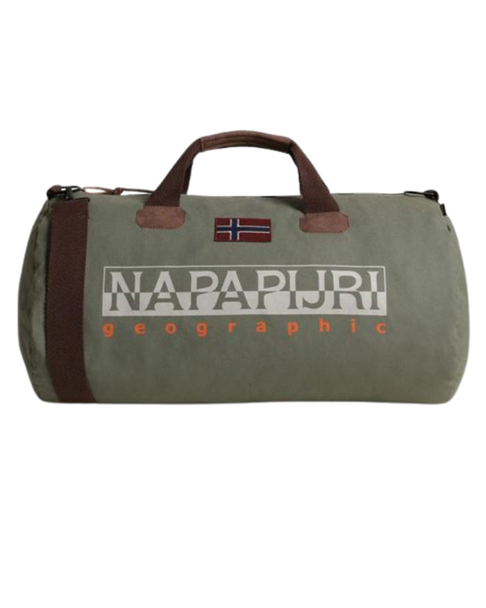 Napapijri Travel Bag with Removable and Adjustable Shoulder Strap in Green Cotton 1