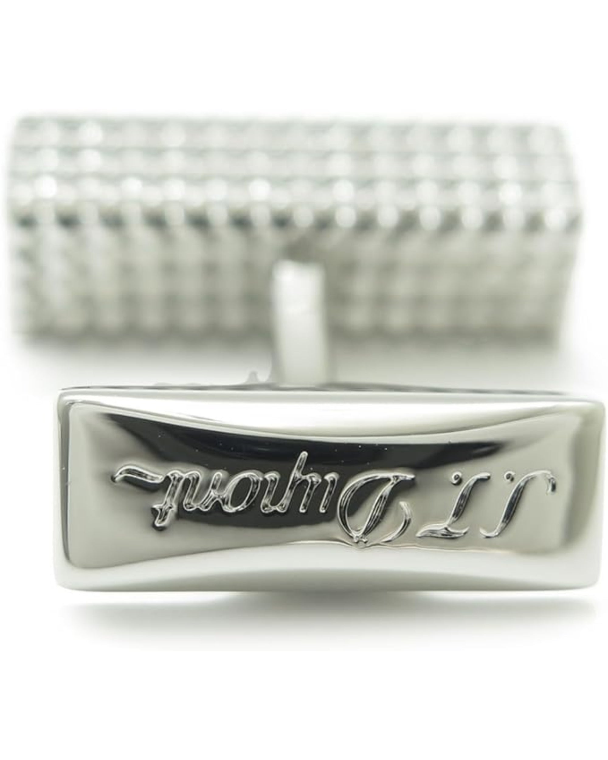 Stdupont Rectangular Diamond Tip Silver Men