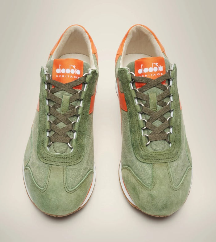 Diadora Heritage Sneakers Equipe H Canvas Tela/Pelle Verde Stone Wash 6