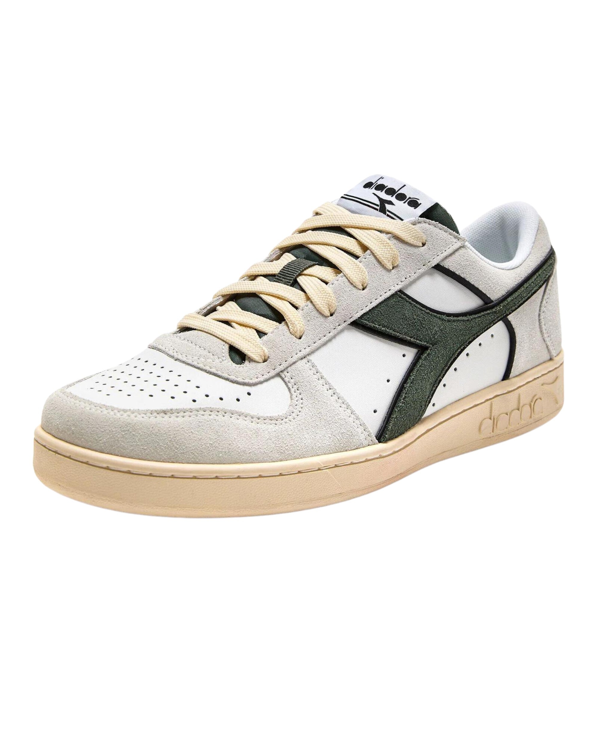 Diadora Sneakers Magic Basket Low Suede Leather Bianco