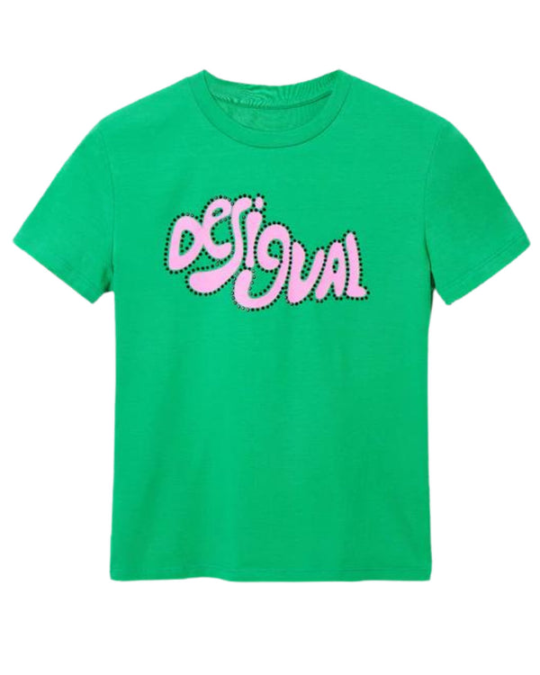 Desigual Woman T-shirt "barcelona" Verde Donna