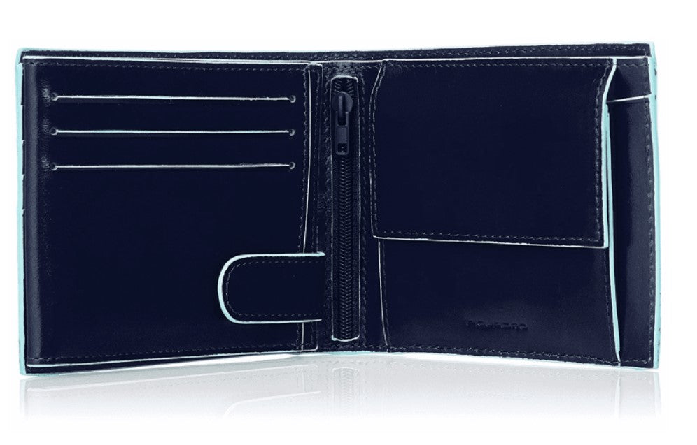 Piquadro E Square Coin Purse Cc Blue Men