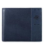 Piquadro Portafoglio con Portamonete e Carte in Pelle Blu Scuro Uomo