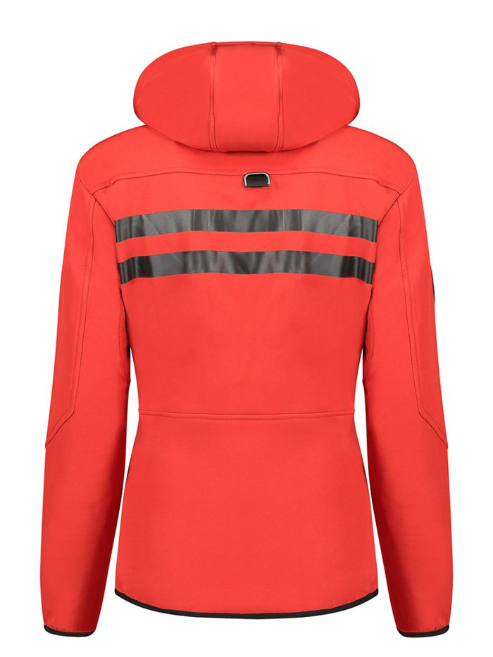 Geographical Norway Cappuccio Full Zip Antivento Softshell Giubbotto Outdoor Rosso Donna 3