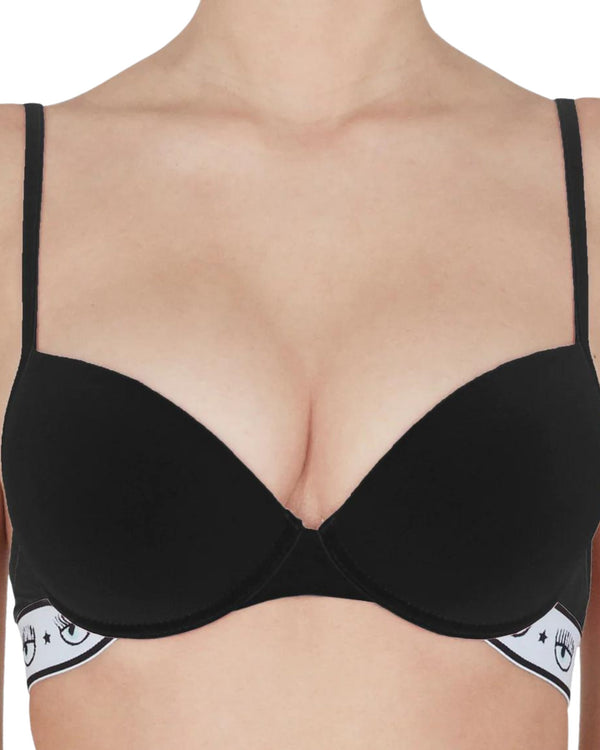 Chiara Ferragni Logomania Black Balconette Bra Women-2