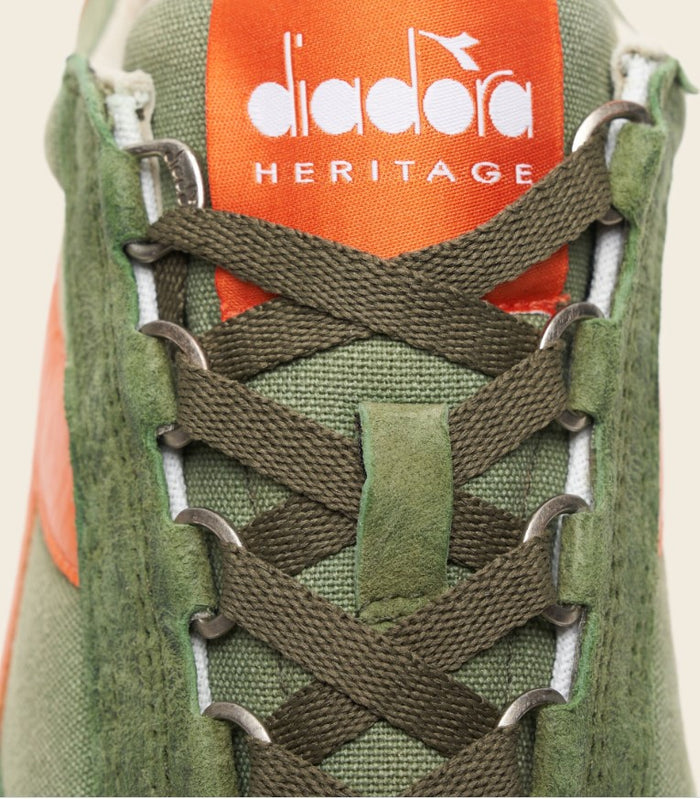 Diadora Heritage Sneakers Equipe H Canvas Tela/Pelle Verde Stone Wash 4