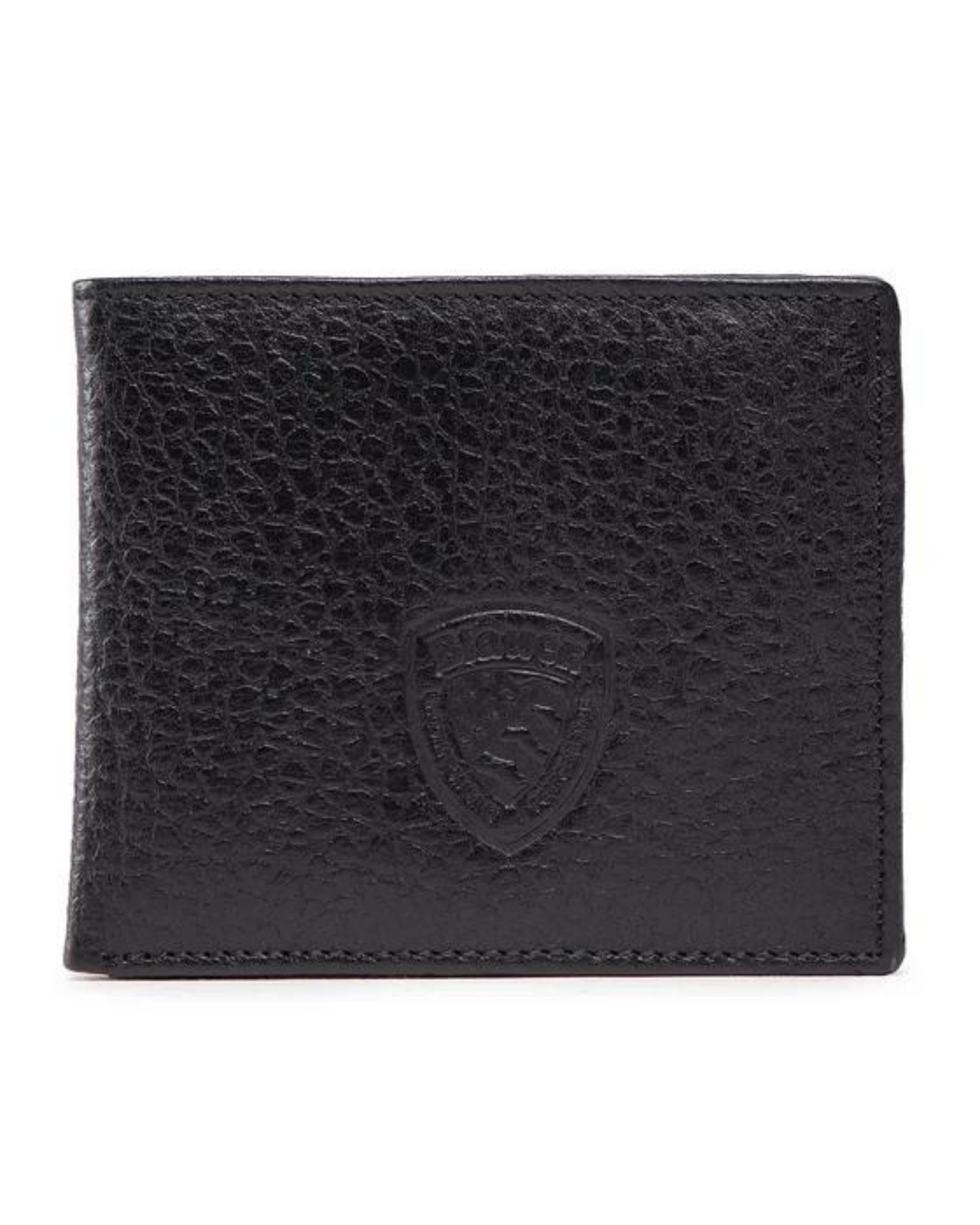 Blauer Hammered Flower Leather Logo Black Men