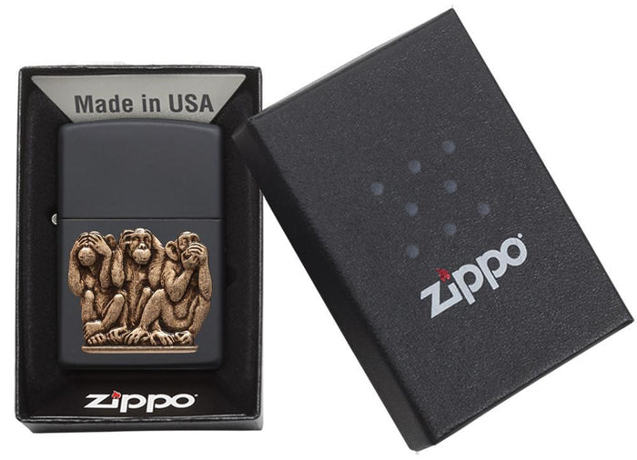 Zippo Scimmie Nero Unisex 4